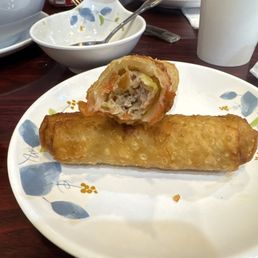 Pork inside egg roll