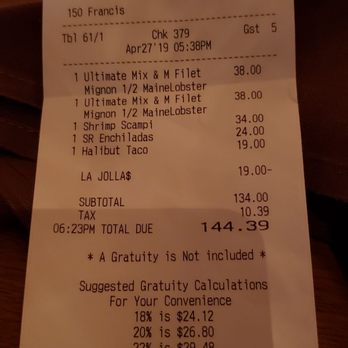 RED O - Final bill, $19 off since the steak came out bad twice (see review) - Mexican Near Me - San Diego, California RED O - Final bill, $19 off since the steak came out bad twice (see review) - Mexican Near Me - San Diego, California