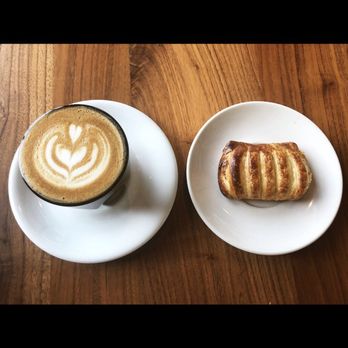 East Pole - Cortado and sweet cheese mini pastry. IG: @girlmeetsfoodatl - Coffee Roasteries Near Me - Atlanta, Georgia