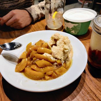 COMMUNION Restaurant and Bar - Peach Cobbler w KRYSE Bourbon ice cream Strawberry Shortcake (in jar) Feb.2022 - Soup Near Me - Seattle, Washington COMMUNION Restaurant and Bar - Peach Cobbler w KRYSE Bourbon ice cream Strawberry Shortcake (in jar) Feb.2022 - Soup Near Me - Seattle, Washington