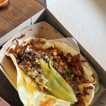 Loqui - Birria taco on a flour tortilla 10/10 recommend - Tacos Near Me - Los Angeles, California