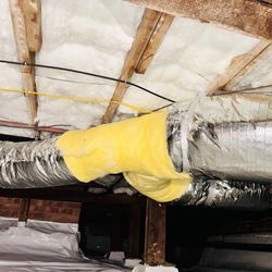 Pro Attic Restoration - New Aluminum hard body air ducts - much better than regular flex
