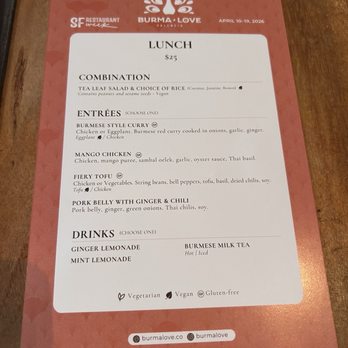 Burma Love - restaurant week menu april 2026 - Burmese Near Me - San Francisco, California Burma Love - restaurant week menu april 2026 - Burmese Near Me - San Francisco, California