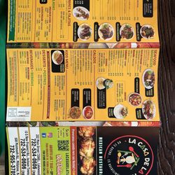 La Casa De La Tia - Menu