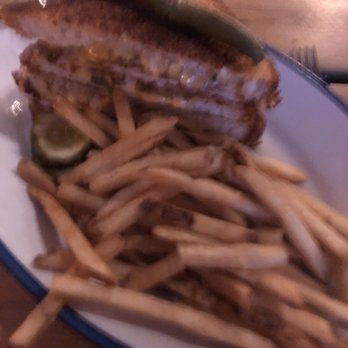 The Rustic - Little blurry with low lighting... Texas Hot Chicken & Cheese! - Bars Near Me - Houston, Texas