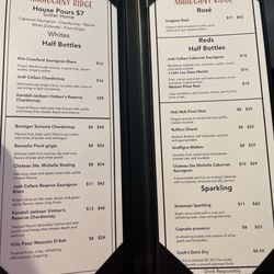 Robideau's Mahogany Ridge Bar and Grill - Wine menu