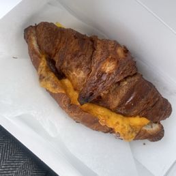 bacon, cheddar and egg croissant