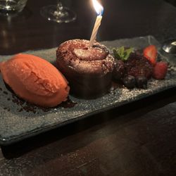 Moriki - My birthday desert provided by my Waiter.