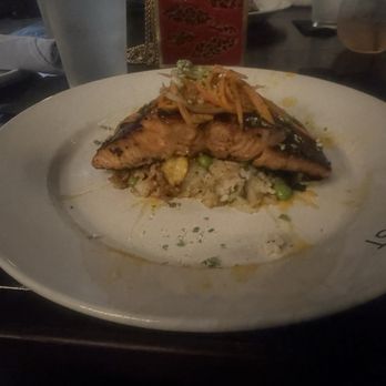 River & Post - Crispy Salmon with honey-miso glaze, rice, edamame, and a ginger-carrot - Lounges Near Me - Jacksonville, Florida