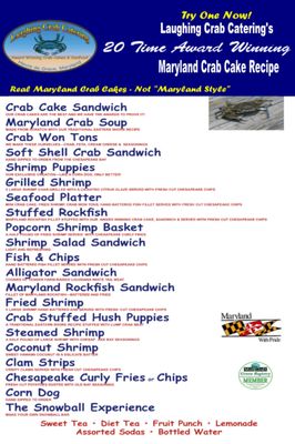 Menu photo 1 Laughing Crab Catering Havre de Grace, MD Menu photo 1 Laughing Crab Catering Havre de Grace, MD