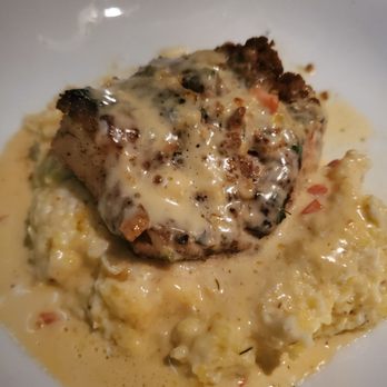 Breakwater Restaurant & Bar - Fresh catch, Alaskan halibut on a bed of stone ground grits - Bars Near Me - Beaufort, South Carolina Breakwater Restaurant & Bar - Fresh catch, Alaskan halibut on a bed of stone ground grits - Bars Near Me - Beaufort, South Carolina