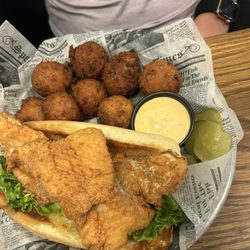 The Salty Landing - Cod Poboy with Hushpuppies