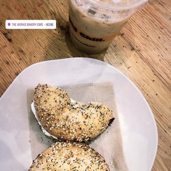 The Works Bakery Cafe - Works bagel with an iced coffee - Bagels Near Me - Keene, New Hampshire The Works Bakery Cafe - Works bagel with an iced coffee - Bagels Near Me - Keene, New Hampshire