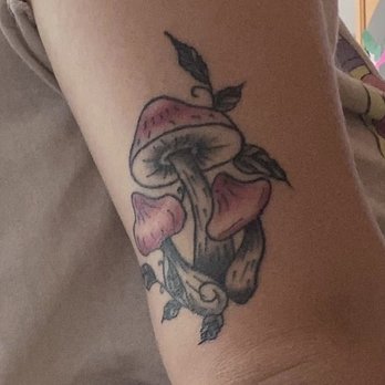 Newport Tattoo - black/red mushroom tattoo - Tattoo Near Me - Costa Mesa, California