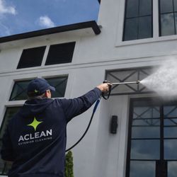 AClean - ACLEAN technician soft washing. ACLEAN is one of the top rated window and exterior cleaning company in Fraser Valley.