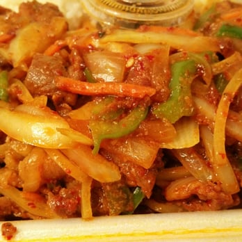 Mona's Gourmet Carry Out - Close up spicy pork bulgogi - Korean Near Me - Odenton, Maryland Mona's Gourmet Carry Out - Close up spicy pork bulgogi - Korean Near Me - Odenton, Maryland