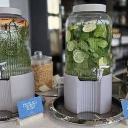 Aspire Lounge - infused waters dispensers and tip POS terminal