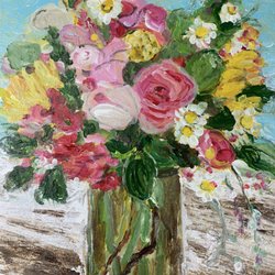 Artistry by Adonna - Paint Class at DG Blooms, Newbury Park: flowers in a vase