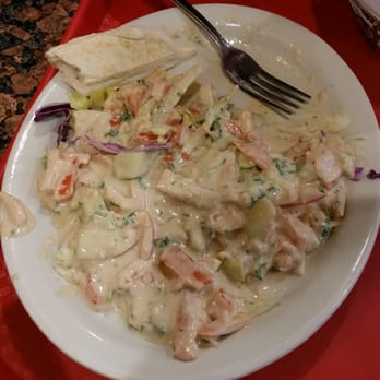 Pita Inn - Jerusalem salad. Wasn't expecting it to look like this but it was very tasty drowning in tahini sauce. - Mediterranean Near Me - Glenview, Illinois Pita Inn - Jerusalem salad. Wasn't expecting it to look like this but it was very tasty drowning in tahini sauce. - Mediterranean Near Me - Glenview, Illinois