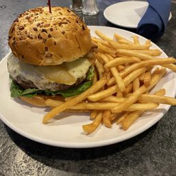 Burger with bacon and onion Burger with bacon and onion
