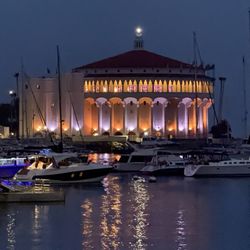 Catalina Island - Beautiful scenery at night | The Casino (Gathering place in Italian!)
