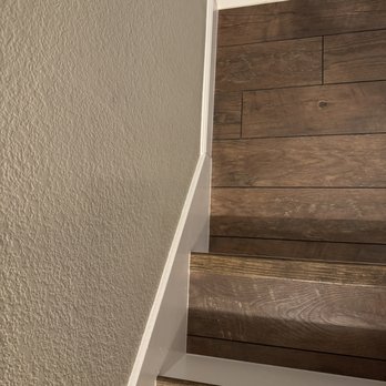 Solano Hardwoods - landing with unique trim detail - Flooring Near Me - Vacaville, California