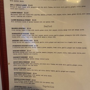 Dagon - Menu (07/2021) - Burmese Near Me - Honolulu, Hawaii