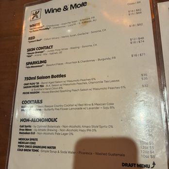 Homage Brewing - Menu (Nov 2025) - Wine Bars Near Me - Los Angeles, California