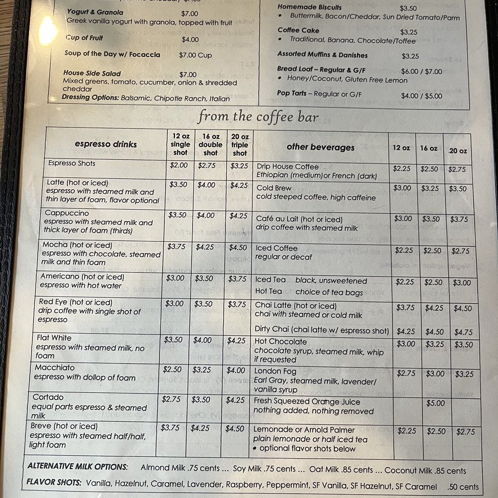 Old Mill Cafe - Menu - Coffee & Tea Near Me - Ellicott City, Maryland