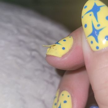 Rocklin Nails - The first break and 9 more followed. These were my real nails all ruined by coming here. This happened after being fixed the previous day - Nail Salons Near Me - Rocklin, California