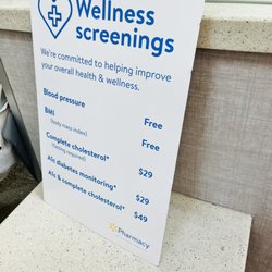 Wellness screening lists from blood pressure to BMI to cholesterol and AIC testing