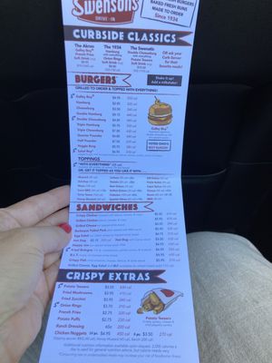 Menu photo 1 Swensons Drive-In Avon, IN Menu photo 1 Swensons Drive-In Avon, IN