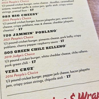 Cherry Cricket - Downtown - menu - Sports Bars Near Me - Denver, Colorado