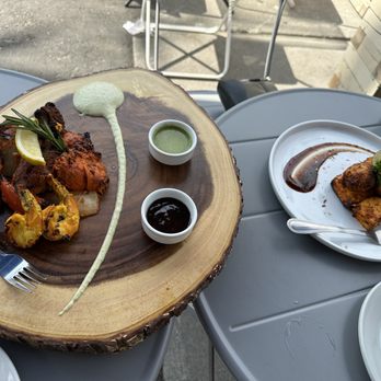 Rikki Tikki - Chefs non veg platter. Both dishes are part of it. - Indian Near Me - Toronto, Ontario Rikki Tikki - Chefs non veg platter. Both dishes are part of it. - Indian Near Me - Toronto, Ontario