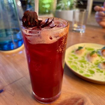 Nomade - hibiscus mezcal cocktail - Mexican Near Me - Austin, Texas