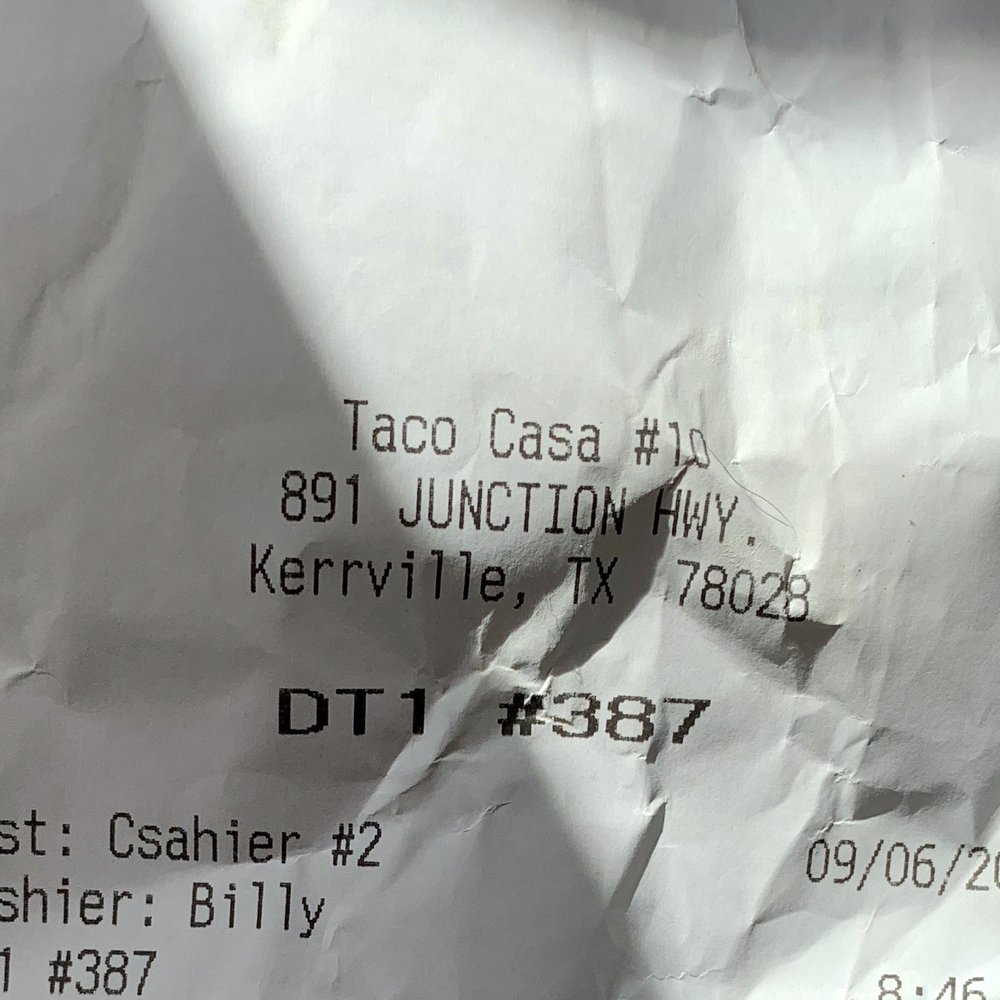 the receipt for the restaurant the receipt for the restaurant