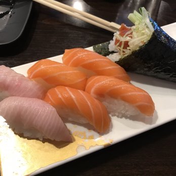 Raku Sushi - Hamachi (Yellowtail), Sake (Salmon), Spicy Tuna Hand Roll - Sushi Bars Near Me - Rocklin, California Raku Sushi - Hamachi (Yellowtail), Sake (Salmon), Spicy Tuna Hand Roll - Sushi Bars Near Me - Rocklin, California