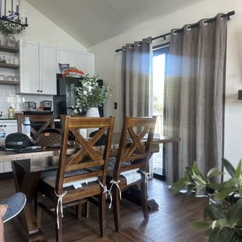 Lake Nacimiento Resort - Kitchen dining room area of cabin 11 - Campgrounds Near Me - Bradley, California