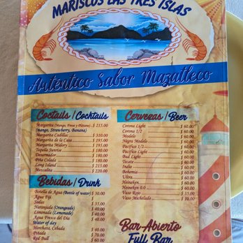 Mariscos las Tres Islas - Menu (July 2023) - Mexican Near Me - Cabo San Lucas, MEX
