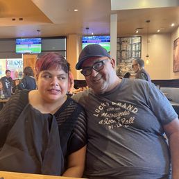 We are here Celebrating Birthdays 13& 63. God has blessed us withKelly our server she is so darling and she sparkles
