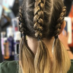 Hair By Ashley White - Festival braids with hair tinsel weaved in