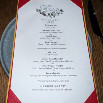 Mara - 2022 Christmas Dinner prix fixe menu - Mediterranean Near Me - Minneapolis, Minnesota Mara - 2022 Christmas Dinner prix fixe menu - Mediterranean Near Me - Minneapolis, Minnesota