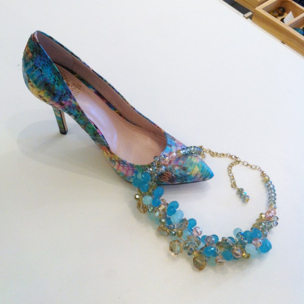 Beads In Pomegranate Seeds - Custom Necklace to Match the Heels - Arts & Crafts Near Me - Vallejo, California Beads In Pomegranate Seeds - Custom Necklace to Match the Heels - Arts & Crafts Near Me - Vallejo, California