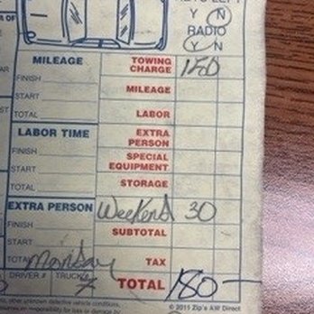 Boulevard Towing & Storag - Notice that they wrote Monday and charged $30 weekend fee - Towing Near Me - Fairfax, Virginia Boulevard Towing & Storag - Notice that they wrote Monday and charged $30 weekend fee - Towing Near Me - Fairfax, Virginia