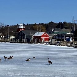 Rogers Street Fishing Village - View from across East Twin River