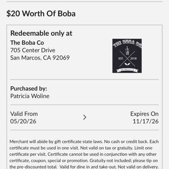 The Boba Co - Clipp coupon - Bubble Tea Near Me - San Marcos, California The Boba Co - Clipp coupon - Bubble Tea Near Me - San Marcos, California