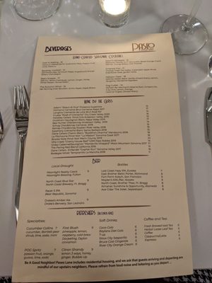 Menu photo 7 Paseo: A California Bistro Mill Valley, CA