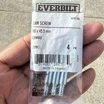 The Home Depot - EVERBILT CAM SCREW M6 x 45.5MM 4PK - Nurseries & Gardening Near Me - El Cerrito, California The Home Depot - EVERBILT CAM SCREW M6 x 45.5MM 4PK - Nurseries & Gardening Near Me - El Cerrito, California