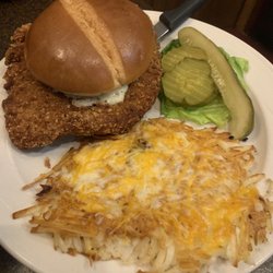 Buford's Steakhouse & BBQ - Breaded tenderloin with cheesy hash browns