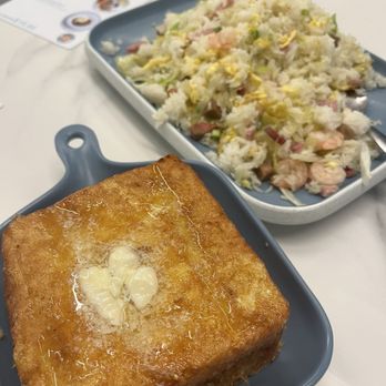 Garden Cafe - Hk Hong Kong French Toast with Peanut Butter and Yang chow fried rice - Hong Kong Style Cafe Near Me - Castro Valley, California